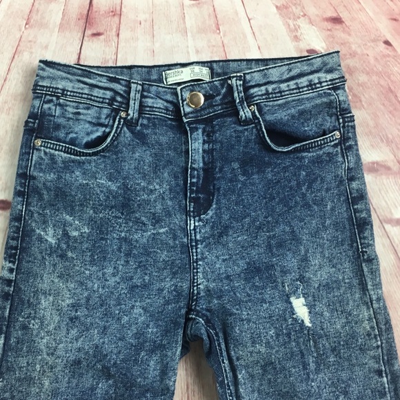 💸BERSHKA Basics Dept High Waist Skinny Jean sz 4 - Picture 3 of 8